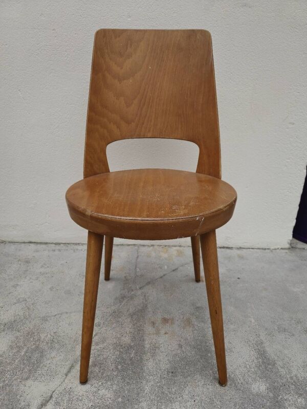 Chaise Baumann modèle ''Mondor'' vintage bistrot 1950