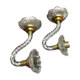 Pair of glass and gold metal sconces in the 1950s