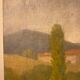 Tableau ancien, double face, paysage bord de Saône, début XX siècle