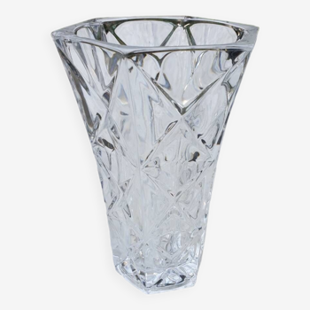 Vase hexagonal en cristal d Arques