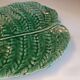 Green earthenware leaf dish – Sarreguemines France, circa 1955