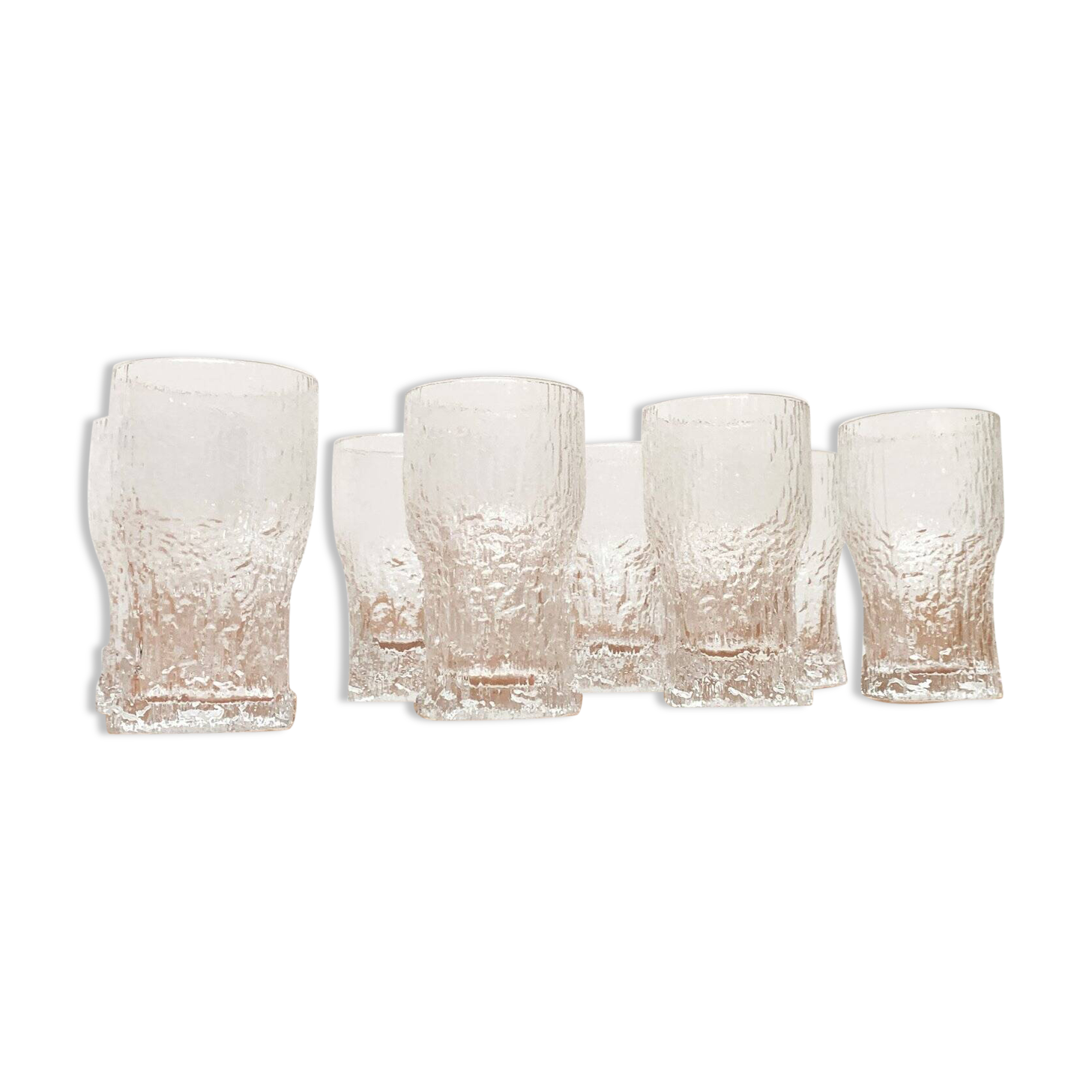Mid-century Finnish Verres Aslak by Tapio Wirkkala for Iittala, set of 8.