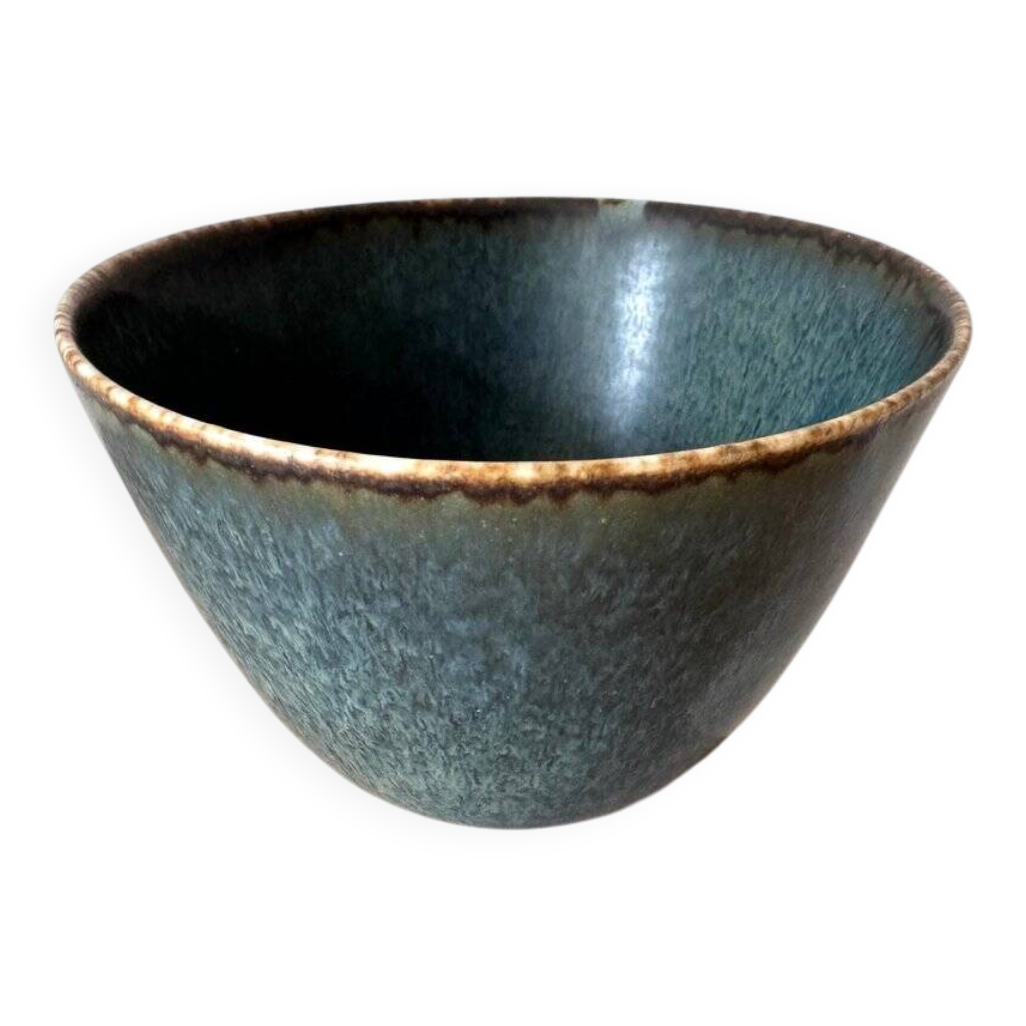Large Swedish Aru Harfur glazed stoneware bowl by Gunnar Nylund for Rörstrand, 1960s