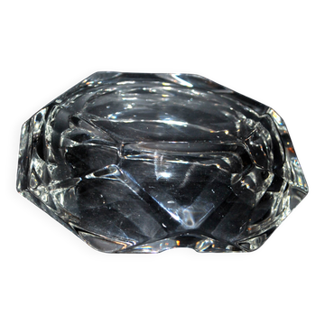 Cendrier vintage en cristal de forme hexagonale
