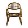 Bamboo and rattan armchair France 1960's