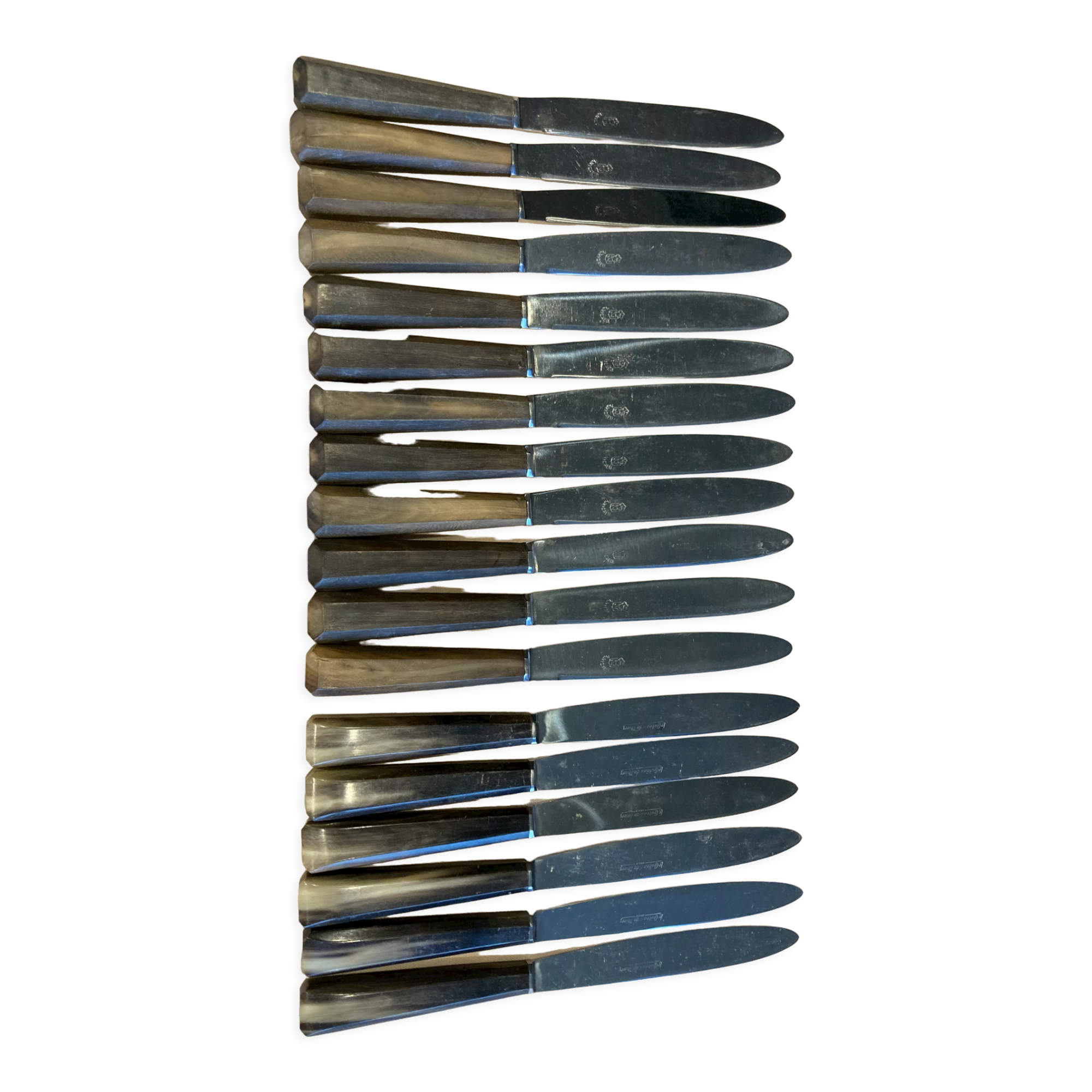 Series of 18 knives (12+6) horn handles