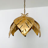 Gilded Italian Hollywood Regency palm leaf chandelier by Hans Kögl