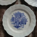 7 assiettes à dessert anciennes en Terre de fer 