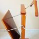 Wooden valet, signed Fratelli Reguitti, 60s, on wheels