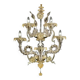 Verre de Murano Ca Rezzonico vénitien avec feuilles d'or et fleurs par Simoeng fo