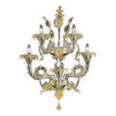 Verre de Murano Ca Rezzonico vénitien avec feuilles d'or et fleurs par Simoeng fo
