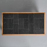 Slate and elm coffee table, Maison Regain, 1980
