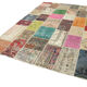 Hand-Knotted Oriental Overdyed 209 cm x 298 cm Multicolor Patchwork Carpet