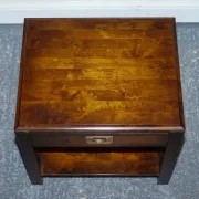 Table de Chevet Vintage Military Campaign en Acajou et Laiton