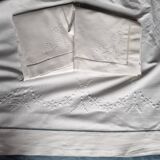 Linen & cotton sheet and pillowcases Beautiful hand-embroidered set