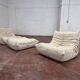 Ligne Roset Togo 2x 1-seater with 1x ottoman in beige corduroy in 10/10 condition!!