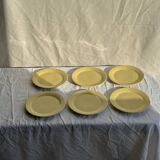 Set of 6 modern yellow dessert plates D19
