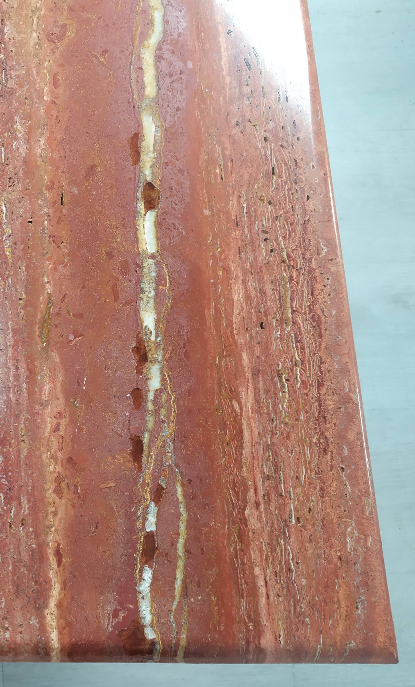 Travertine coffee table red design