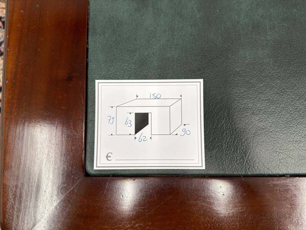 Classic English Partner Desk Green Leather