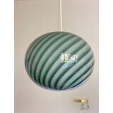 Contemporary Italian Green and White Oval Pendant in Murano Glass