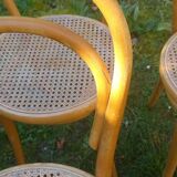 Set of 6 caned bistro chairs
