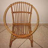 Vintage child rattan armchair
