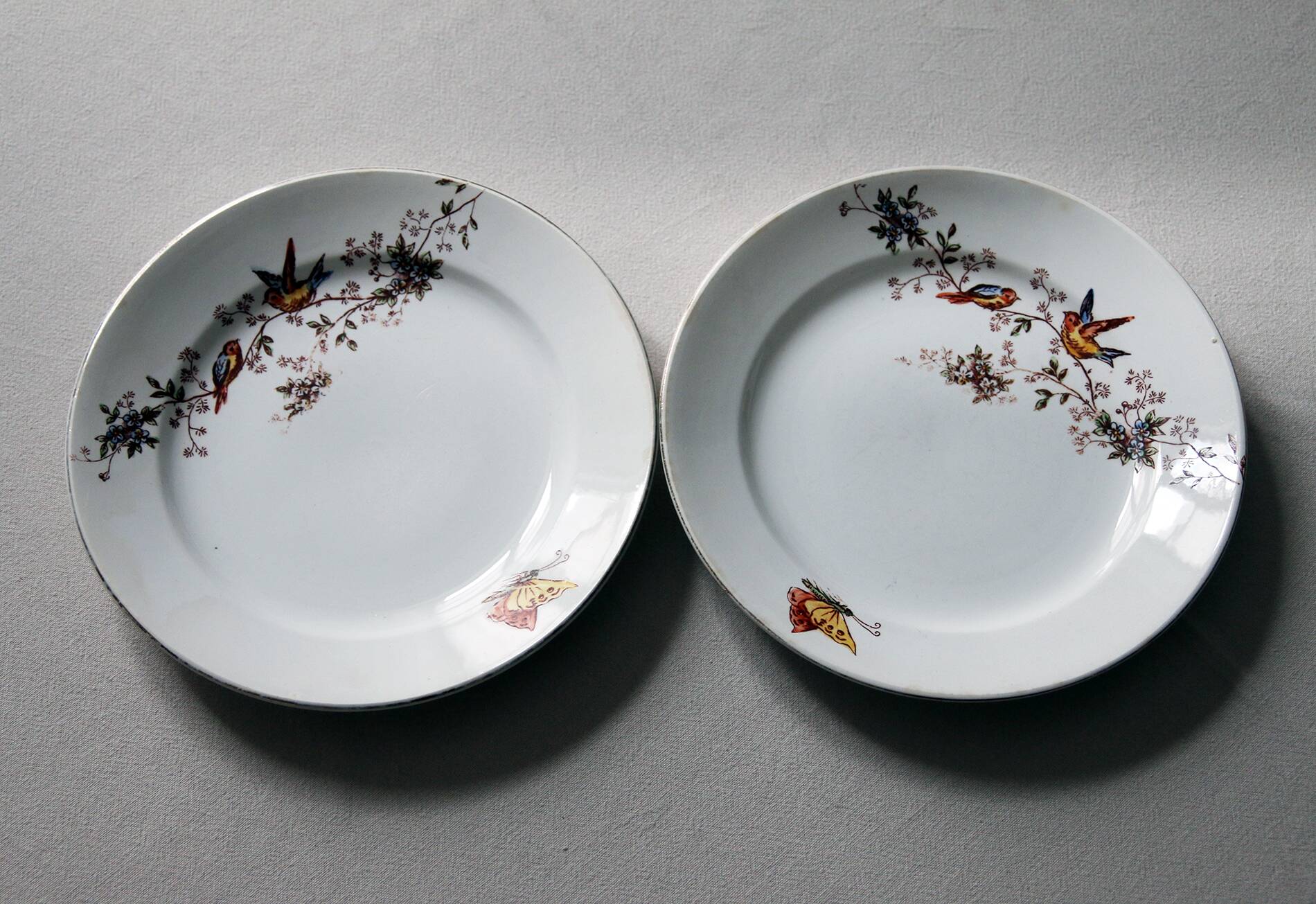 2 dessert plates Faïence d'Onnaing from Northern France
