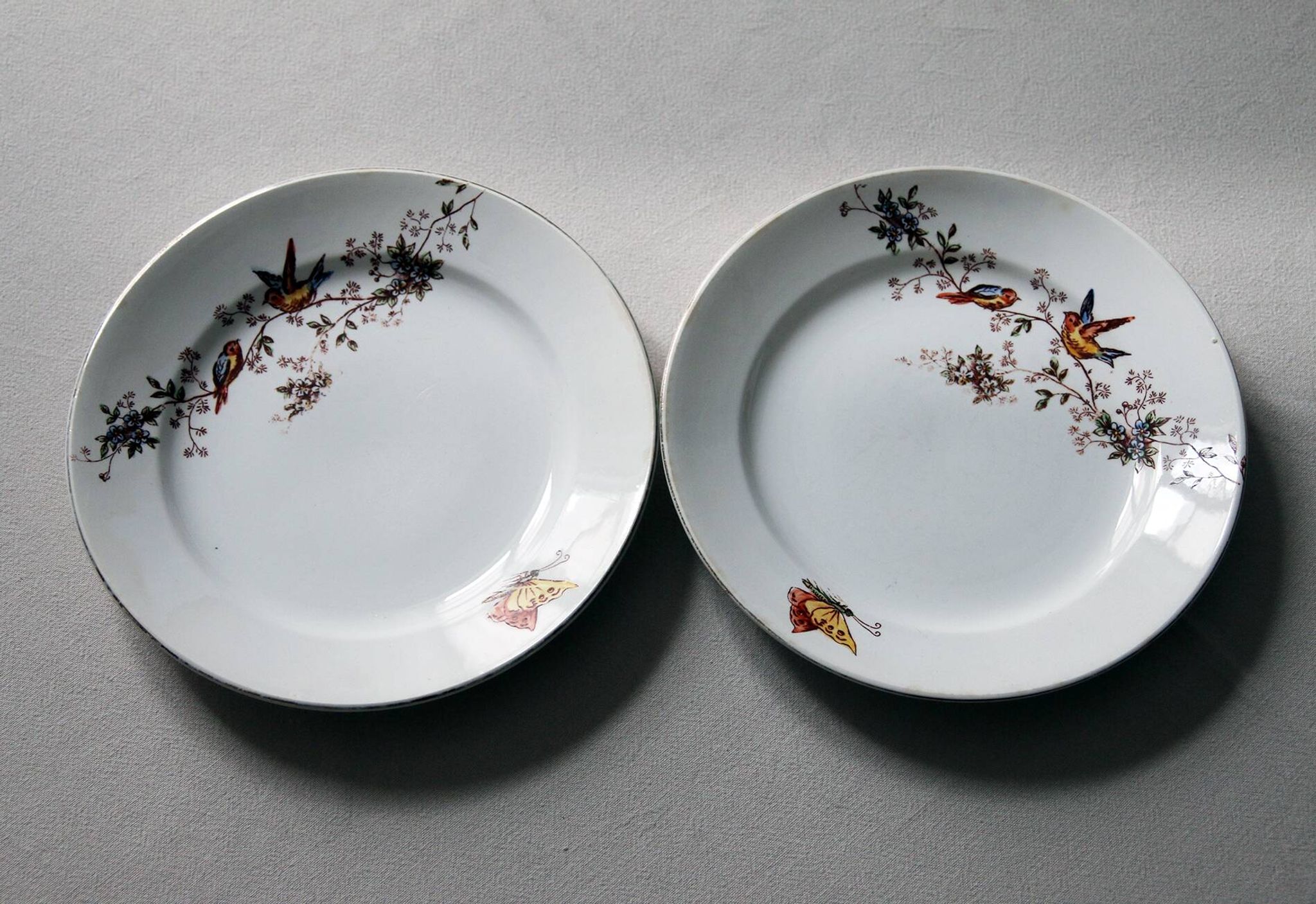 2 dessert plates Faïence d'Onnaing from Northern France