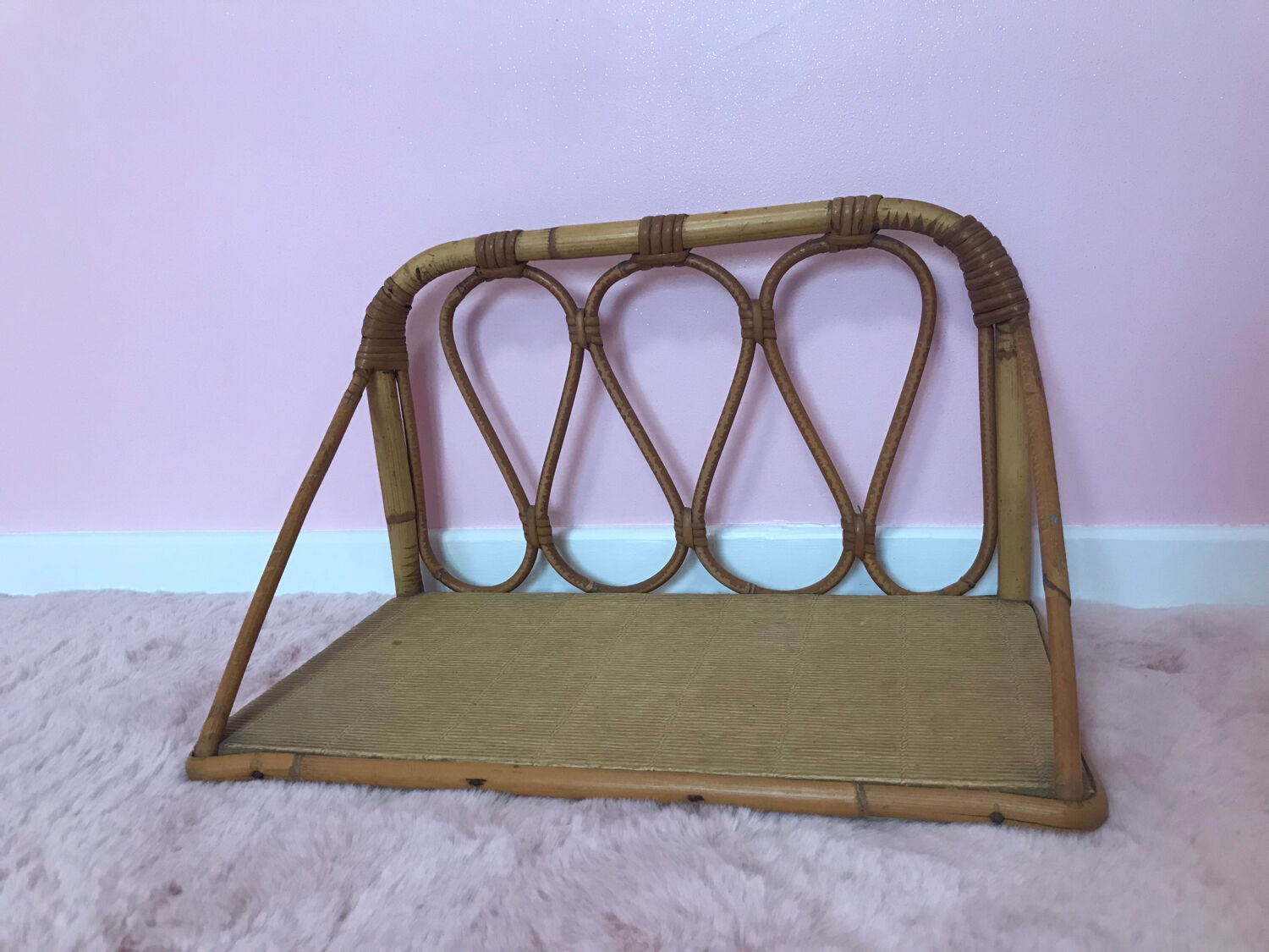 Vintage rattan shelf