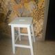 Tabouret en bois blanc 1950