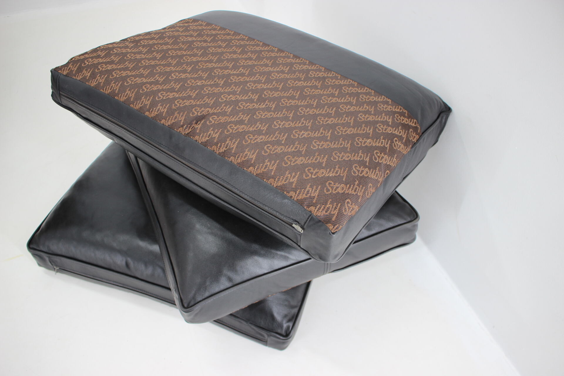 1980s Black Leather 3-Seater Sofa by Stouby, Denmark