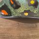 Square shallow dish Vallauris Fat Lava glaze sea foam vintage 1960s