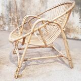 Rattan armchairs and table