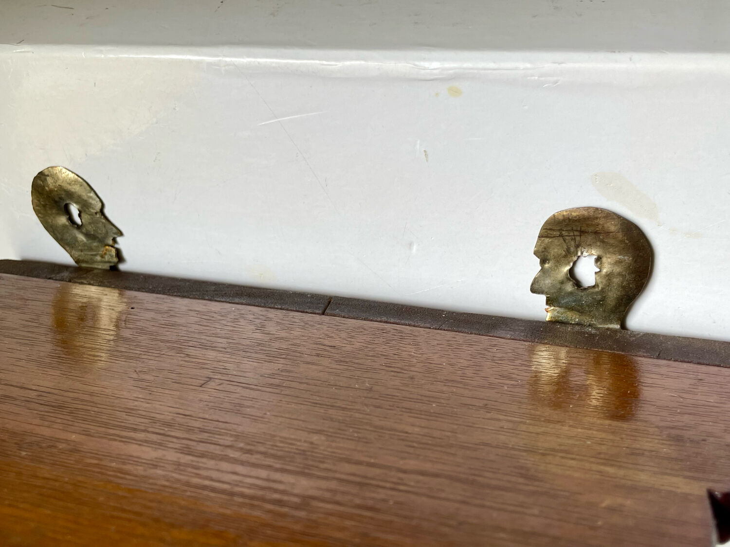 Antique Wooden Wall Console Bracket with geometric carvings