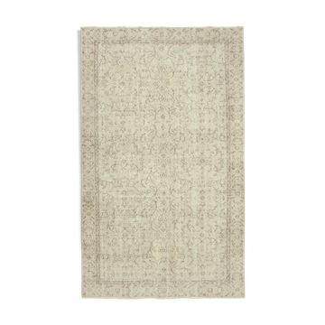 Handwoven distressed anatolian beige rug 168 cm x 281 cm