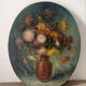 Oval bouquet, oil on canvas