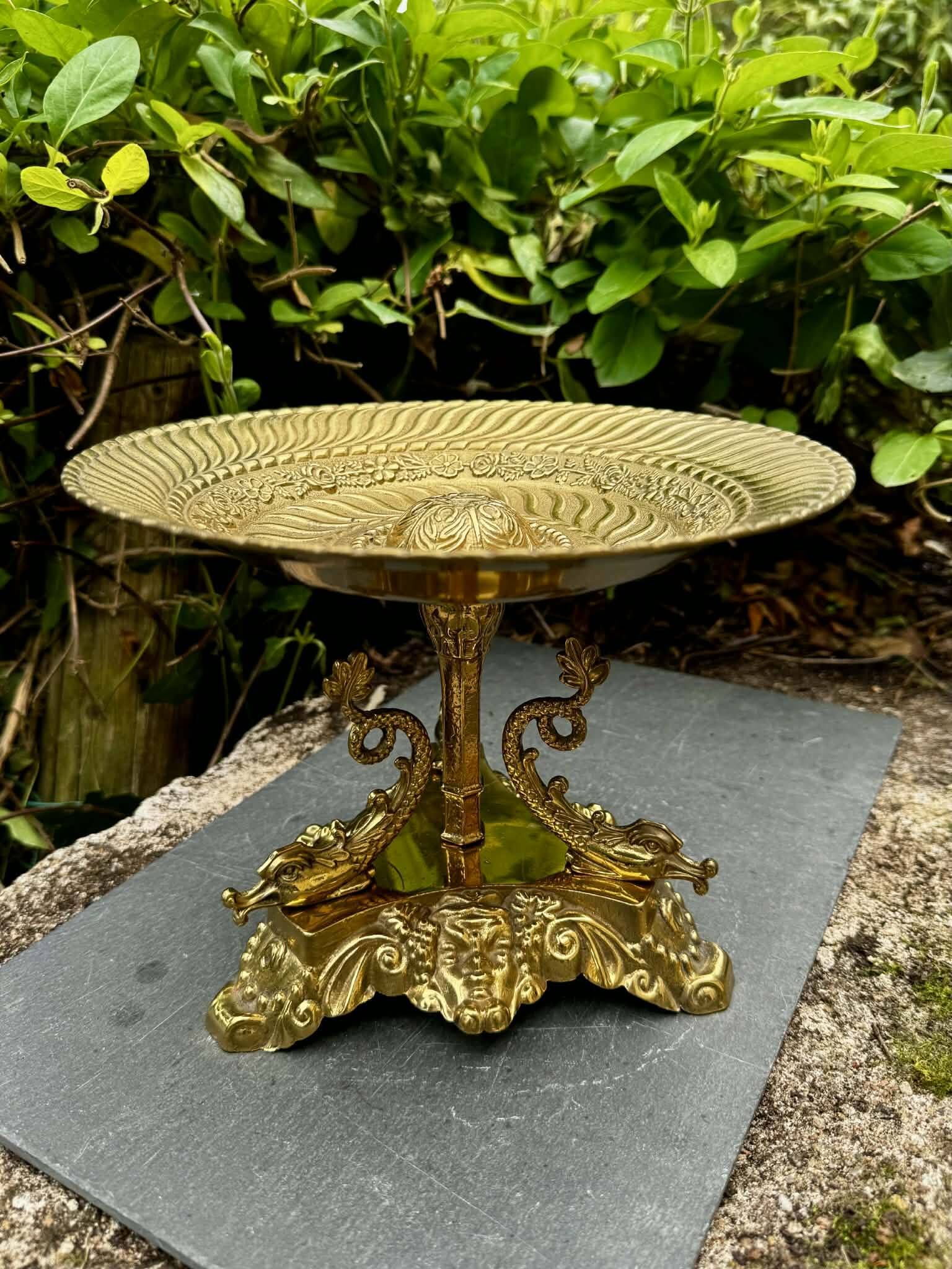 Large brass fruit bowl in Neo-Renaissance style