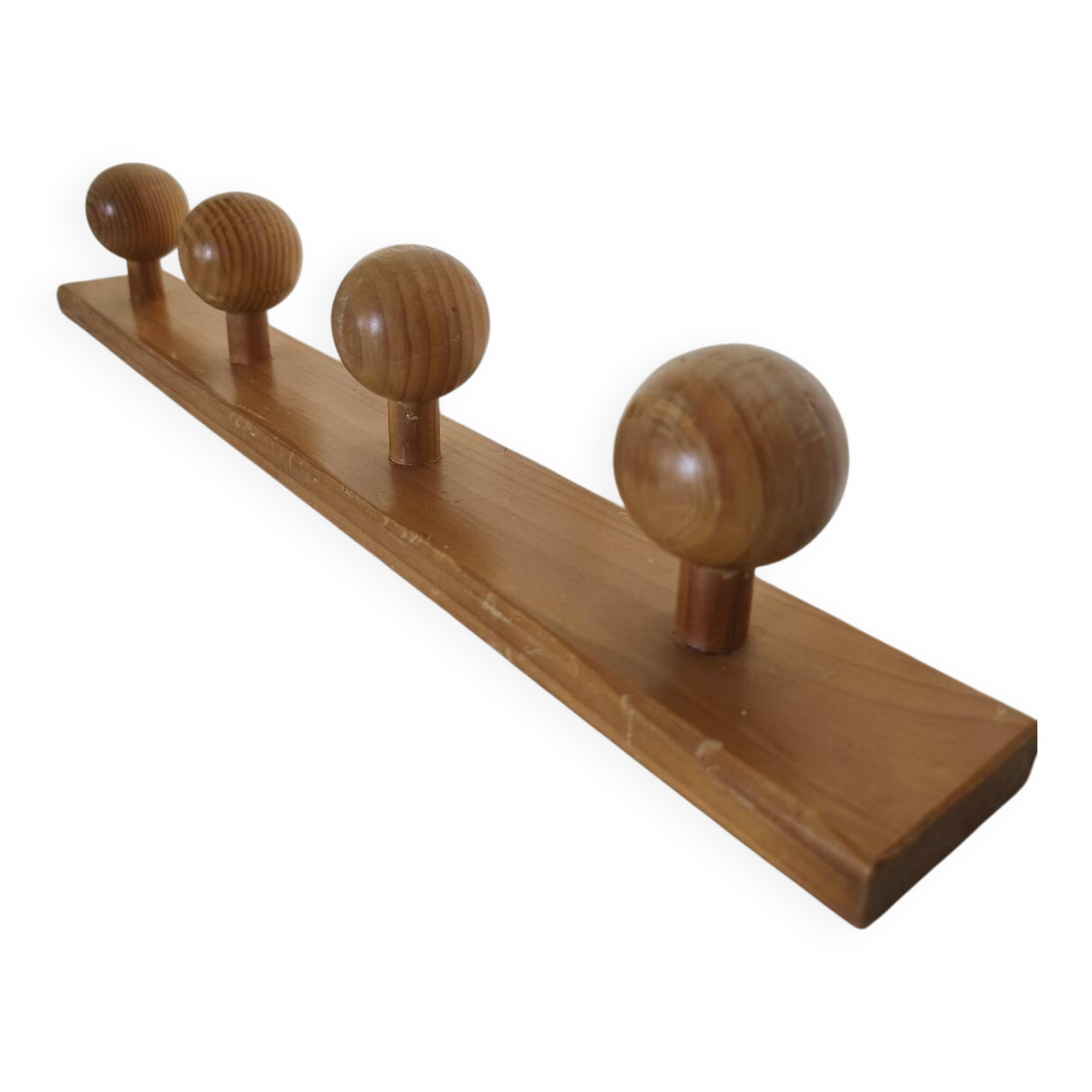 Wooden wall coat rack