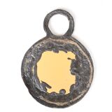 Miroir en plomb et en verre bleu de Irena Jaworska, années 60