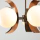 Vintage Italian Copper & Opaline Chandelier, 70s