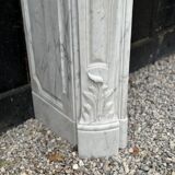 Louis XV Style Fireplace In Carrara Marble, Circa 1880