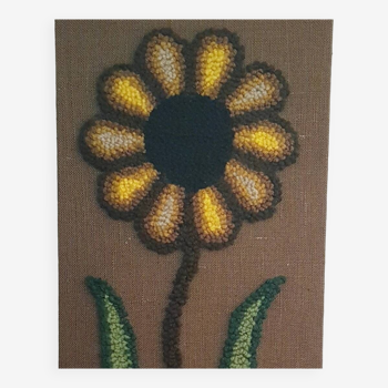 Grande tapisserie rétro à fleurs