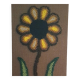 Grande tapisserie rétro à fleurs