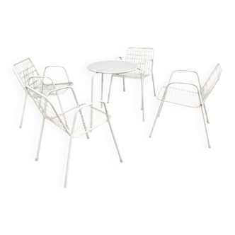 Emu 1970 garden furniture in white lacquered metal