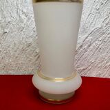 Old white and gold opaline vase