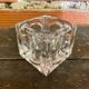 Pair of Modernist Cube Design Candle Holders Moulded Glass 1970s Vintage