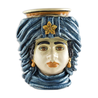 Vase turban bleu ciel femme