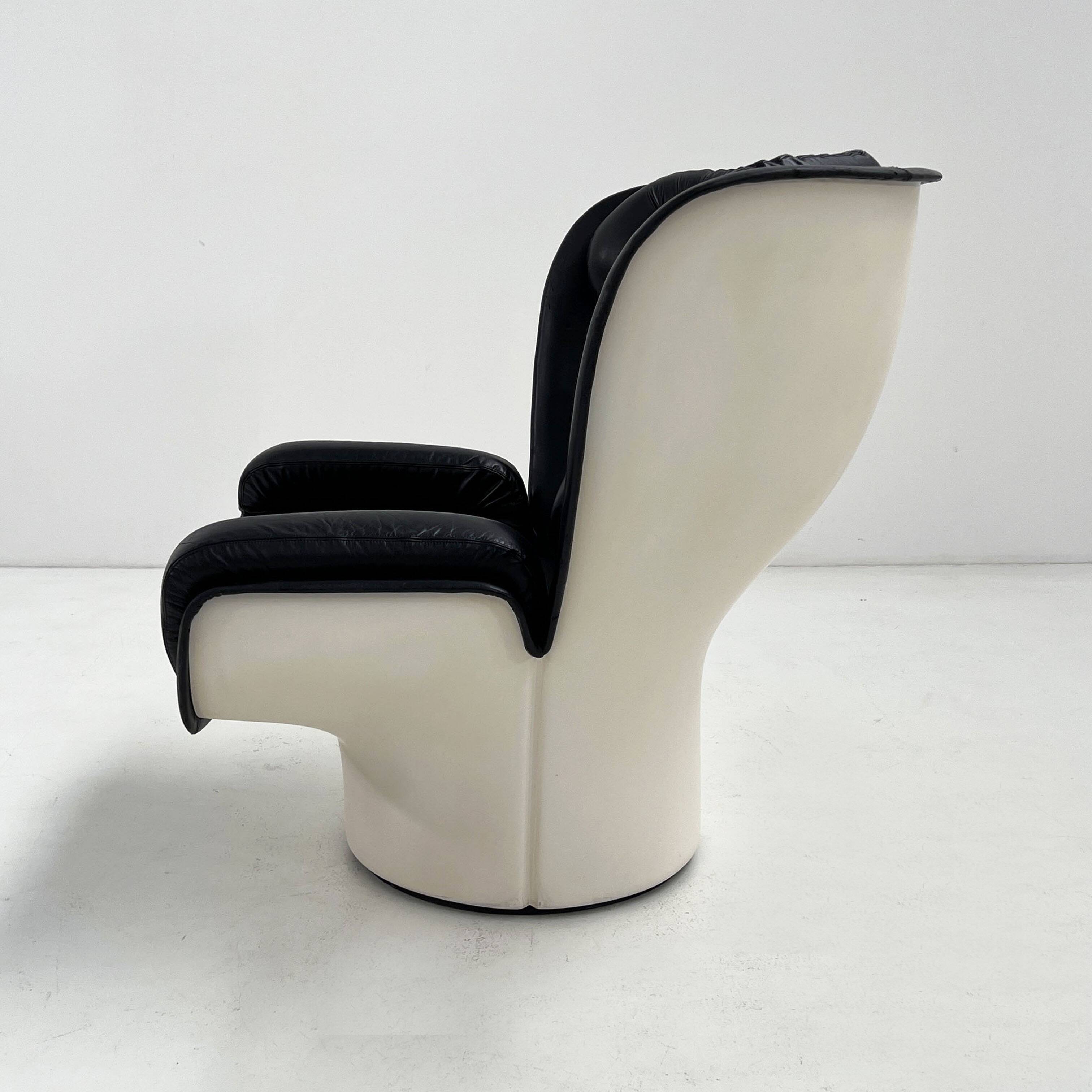 Elda armchair in white and black by Joe Colombo for Comfort, 1960