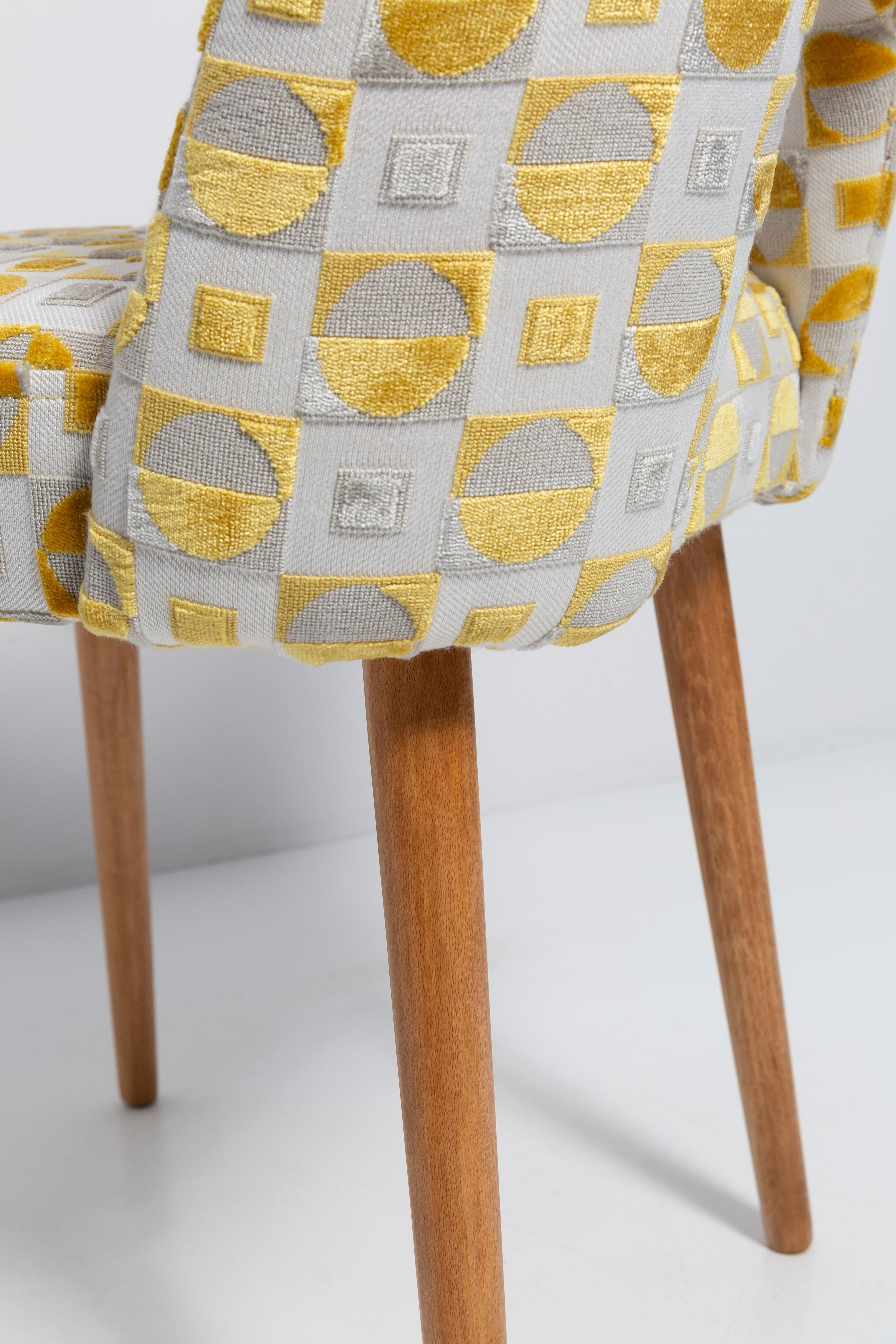 Mustard yellow Shell chair from the mid-century, 1960s