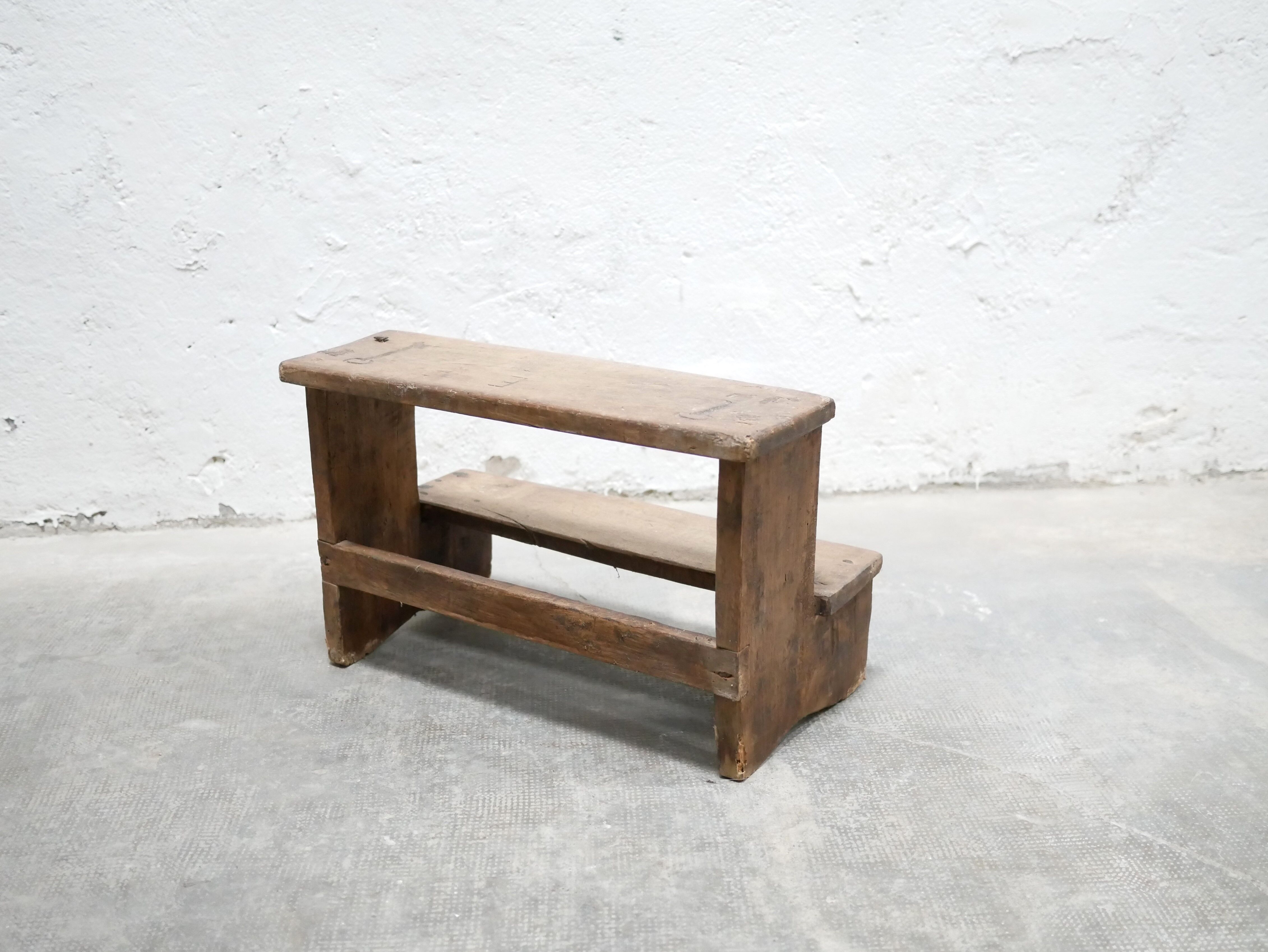 Workshop step, antique wooden stool